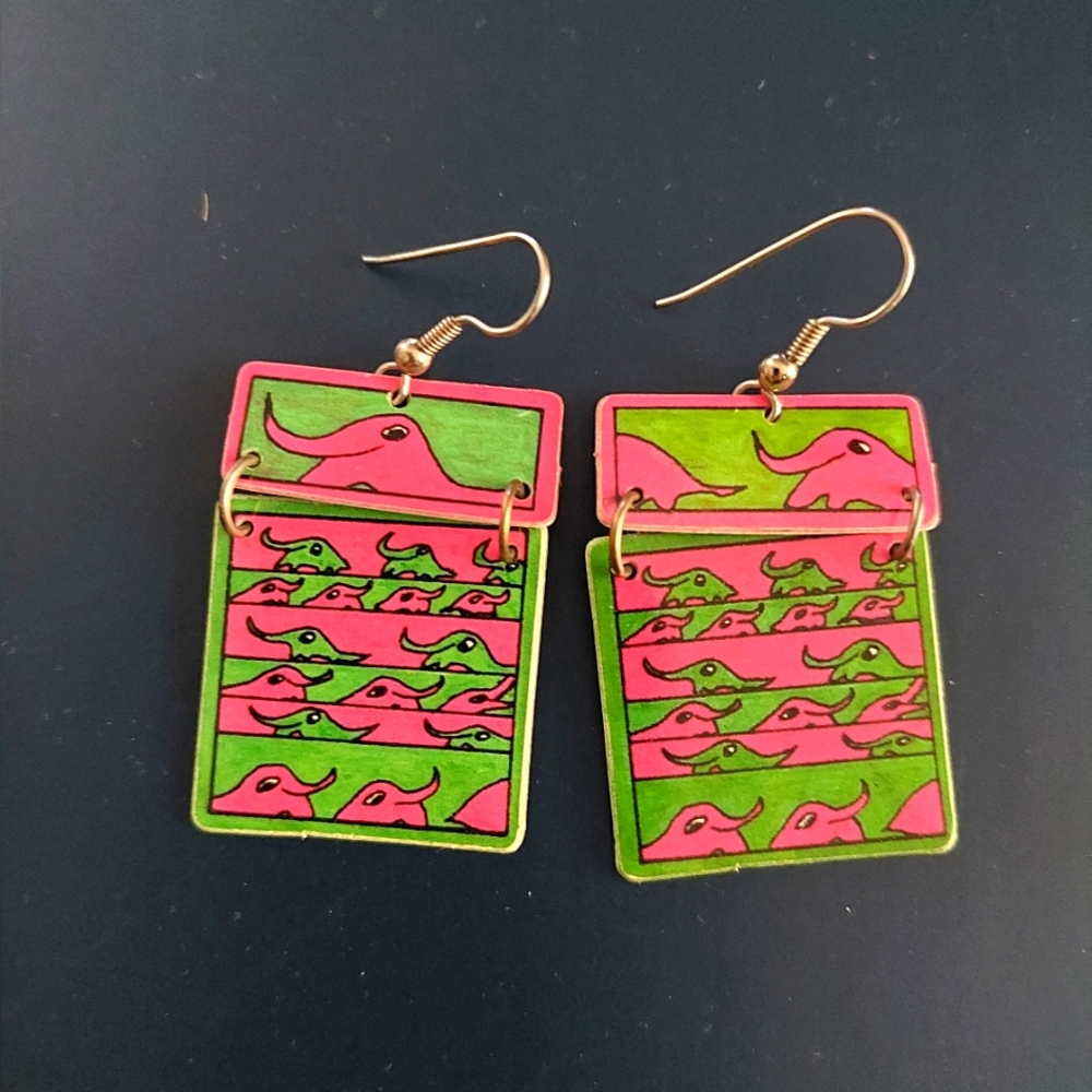 Vintage 80s retro earrings by Boom Boom Wiz